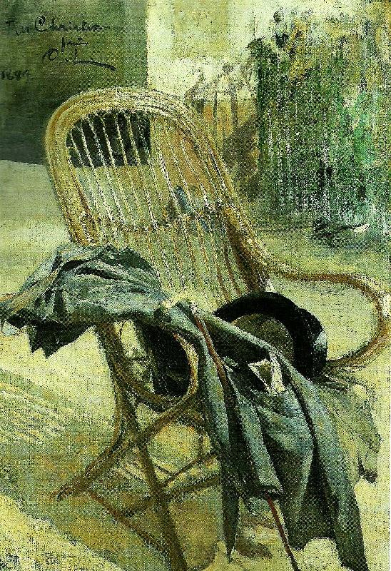 Carl Larsson korgstol med kladesplagg France oil painting art